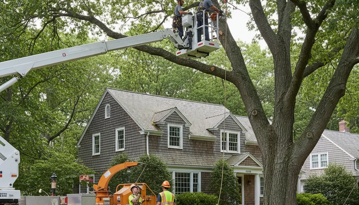 Tree service crew in Wellesley, MA providing professional tree care and removal services
