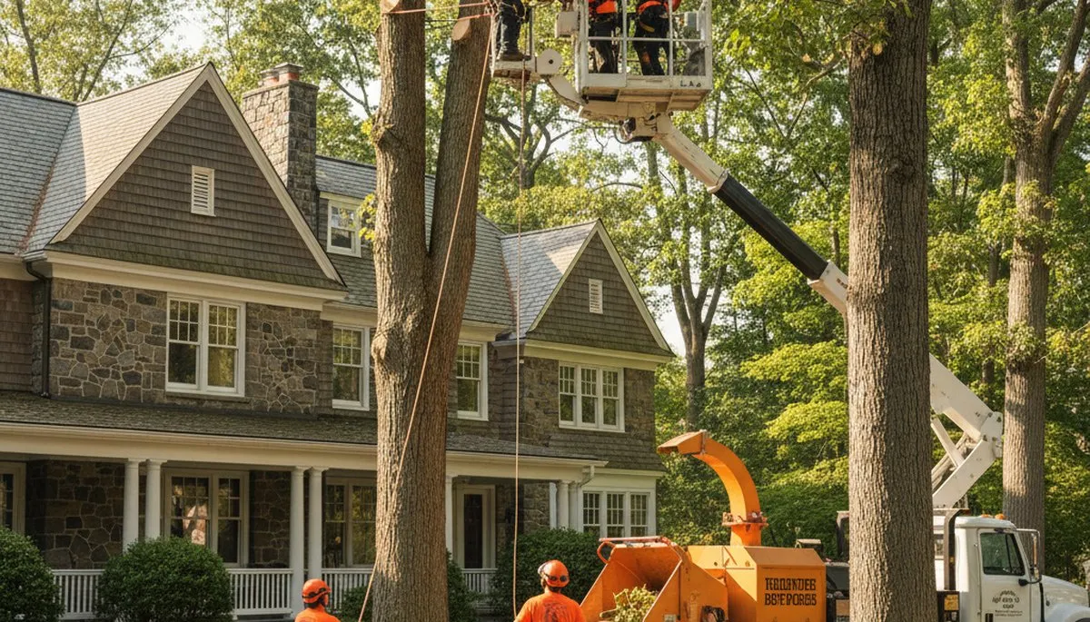 Tree service crew in Wellesley, MA providing professional tree care and removal services