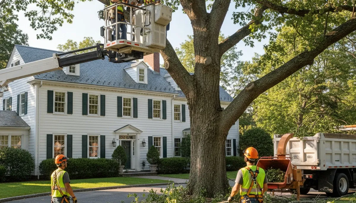 Tree service crew in Wellesley, MA providing professional tree care and removal services